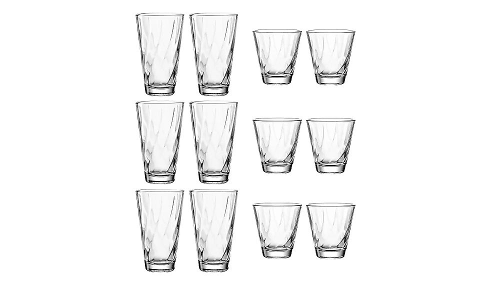 LEONARDO 12er-Gläserset  Twist ¦ transparent/klar ¦ Glas Gläser & Karaffen günstig online kaufen