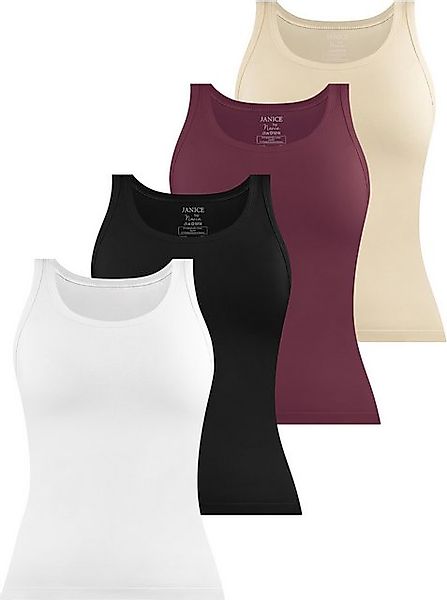 Janice Tanktop 4 x Damen Top Nazca Trägertop aus Baumwolle günstig online kaufen