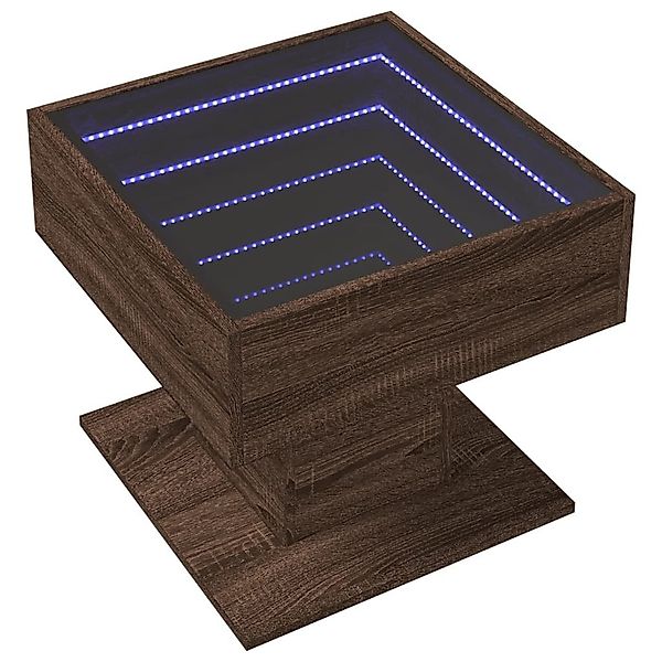 vidaXL Couchtisch LED-Couchtisch Braun Eichen-Optik 50x50x45 günstig online kaufen