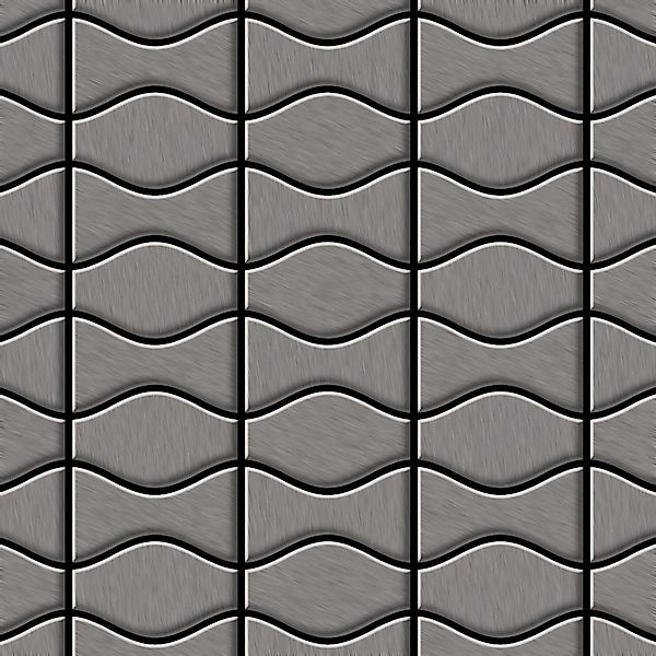 ALLOY Mosaik Fliese Massiv Metall Titan Gebürstet Grau 1,6mm Kismet & Karma günstig online kaufen