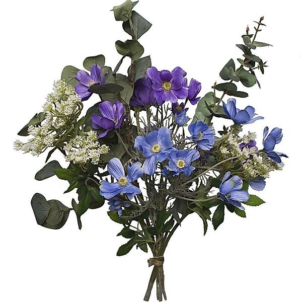 Kunstblume *Gemischter Blumenstrauß Glockenblume, Schleierkraut, Eucalyptus günstig online kaufen