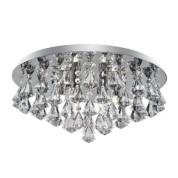Deckenlampe Hanna, Kristall Diamantform 45cm chrom günstig online kaufen