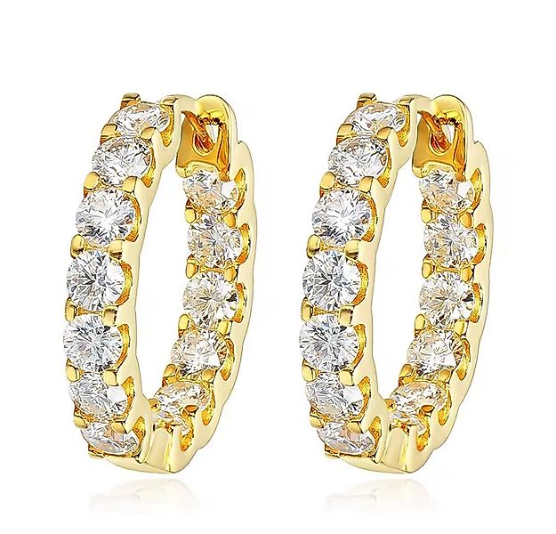 Runde Perlé Paar Creolen funkelnde Moissanit Creolen für Damen, 925 Sterlin günstig online kaufen