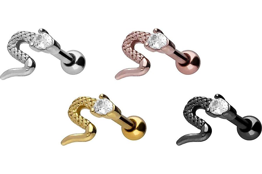 PIERCINGLINE Single-Ohrstecker Chirurgenstahl Ohrpiercing SCHLANGE + günstig online kaufen