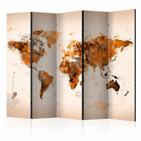 artgeist Paravent World in brown shades II [Room Dividers] mehrfarbig Gr. 2 günstig online kaufen
