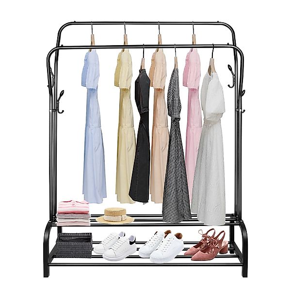 JEOBEST Kleiderständer Garderobenständer,Kleiderstange,Freistehender Doppel günstig online kaufen