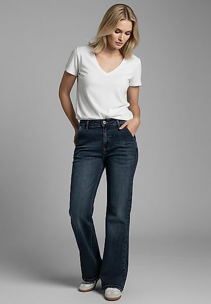 Andijamo-Fashion Stretch-Hose SOFT FLARE DENIM Moderner Fit zwischen Low- u günstig online kaufen
