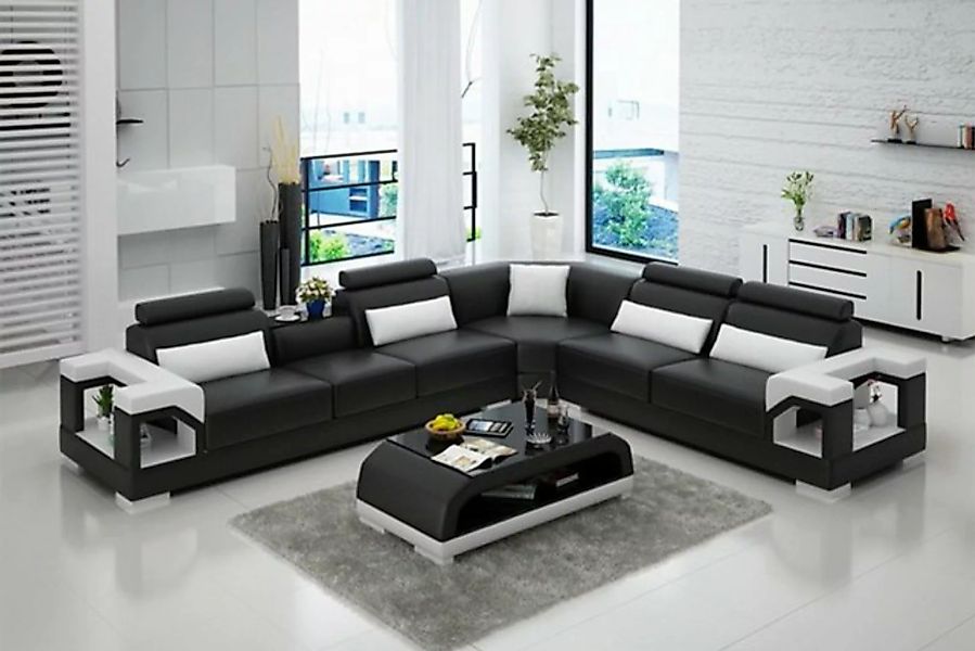 JVmoebel Ecksofa, Moderne Ledersofa Couch Polster Eckgarnitur Ecksofas Sofa günstig online kaufen