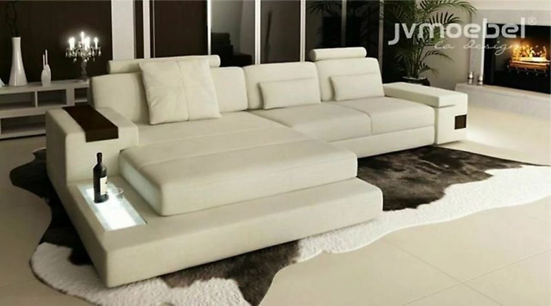 JVmoebel Ecksofa, Design Couch Polster Textil Leder Eck Stoff Ecksofa L For günstig online kaufen