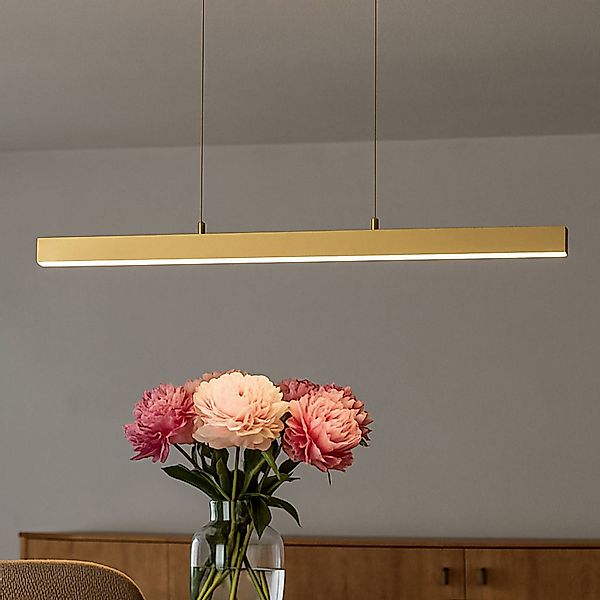 LED-Hängelampe Vayana, Länge 190 cm, sandfarben, Metall, CCT günstig online kaufen
