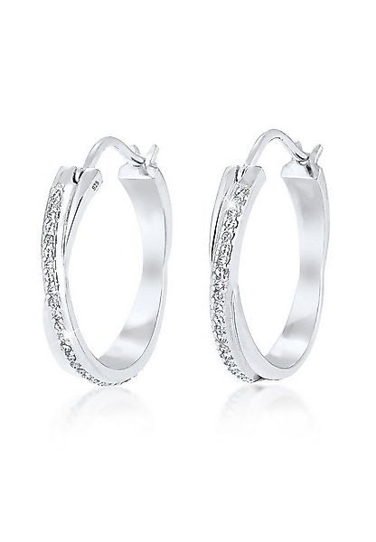 Elli Paar Creolen Creole Verschlungen 925 Silber, mit Kristallen von Swarov günstig online kaufen