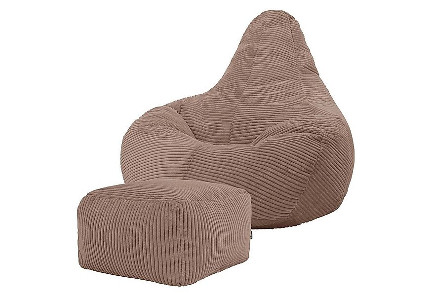 icon Sitzsack Sessel mit Liege aus Cord „Dalton“ mit Hocker (Spar-Set, 1 x günstig online kaufen