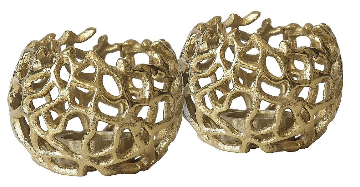 ARTRA Tischkerzenhalter Aluminium Kerzenständer "Lea" 2er Set (Größe: M) go günstig online kaufen