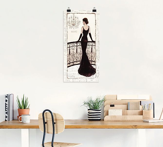 Artland Wandbild »Die schöne in Schwarz«, Frau, (1 St.), als Leinwandbild, günstig online kaufen