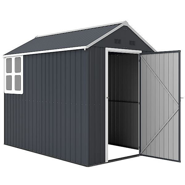 Outsunny Geräteschuppen Stahl 4㎡ mit Fenster abschließbarer Gartenschrank günstig online kaufen