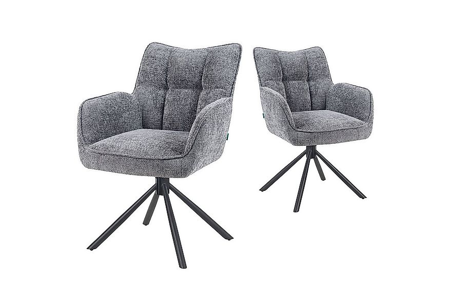 DUBI Möbel Polsterstuhl Mika-Daan, Federkern, pulverbeschichtet, 360° drehb günstig online kaufen