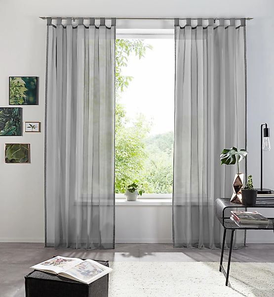 my home Gardine "XANA mit Ösen, Kräuselband oder Schlaufen" Schlaufen 1 Stk günstig online kaufen