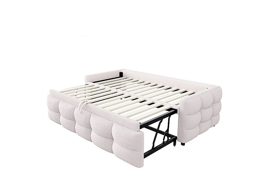 autolock Ausziehbett Polsterbett, Ausziehbares Schlafsofa,Teddy Samt Stoff günstig online kaufen