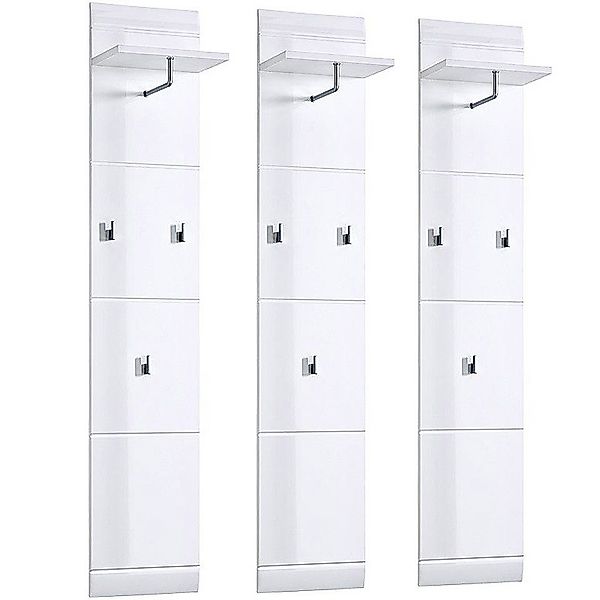 Lomadox Garderobenpaneel DANARO-01, Set Hochglanz weiß günstig online kaufen
