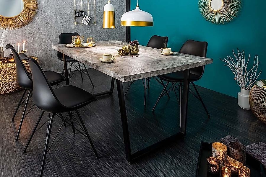 riess-ambiente Esstisch LOFT 160cm grau/schwarz - Holzwerkstoff, Metall, Be günstig online kaufen