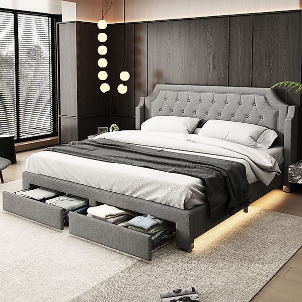 STILVORA Polsterbett 180×200 Doppelbett mit Lattenrost,Jugendbett günstig online kaufen