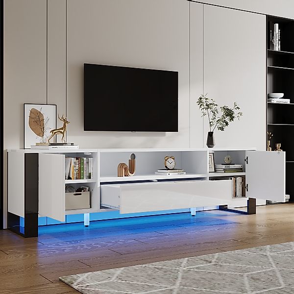 Merax Lowboard Hochglanz-TV-Schrank mit LED (1 günstig online kaufen