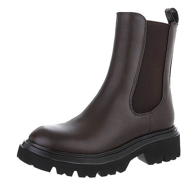 Ital-Design Elegante Chelsea Boots mit rutschfester Sohle für Damen Plateau günstig online kaufen