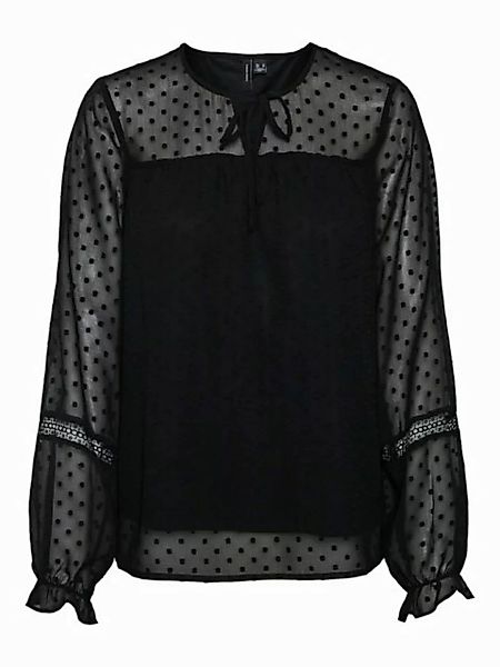 Vero Moda Langarmbluse "VMLEAH LS LACE TOP WVN GA NOOS" günstig online kaufen