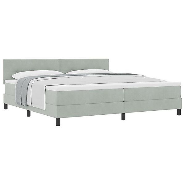 vidaXL Bett Boxspringbett mit Matratze Hellgrau 200x200 cm Samt (1-tlg) günstig online kaufen