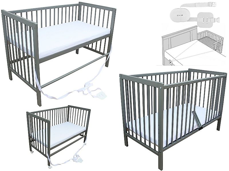 Micoland Beistellbett Kinderbett Beistellbett Babybett 120x60cm + Matratze, günstig online kaufen