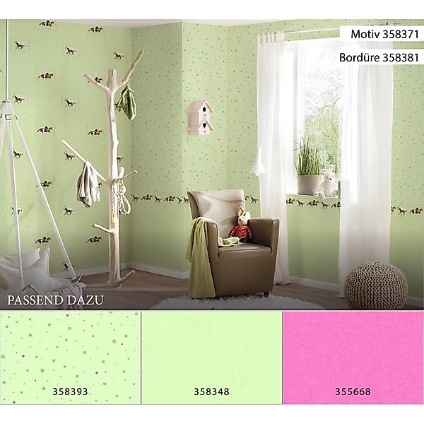 A.S. Création Tapetenbordüre Tiere Creme-Beige Braun und Dunkelviolett 0,13 günstig online kaufen