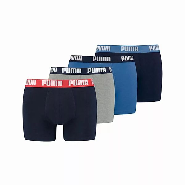 Puma 4-er Set Basic Boxer Grau & Blau günstig online kaufen