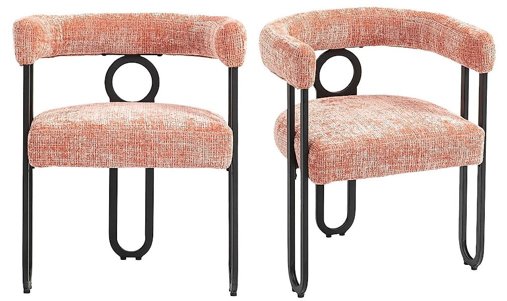 LVHOM Gartenstuhl Retro-Ring Metall 2-/4-/6er-Set, Chenille/PU günstig online kaufen