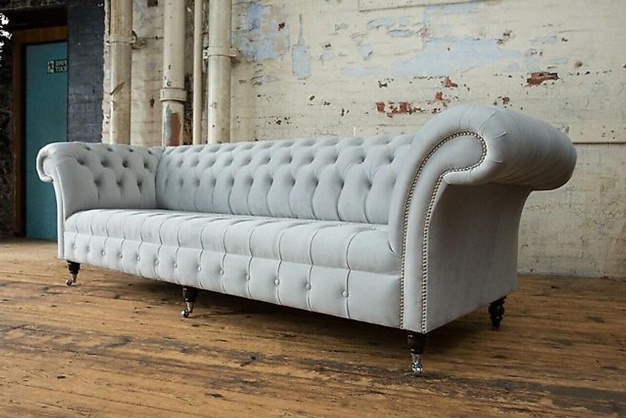 Xlmoebel Sofa Großes Sofa aus Stoff mit Chesterfield-Stil, 3-Sitzer-Polster günstig online kaufen