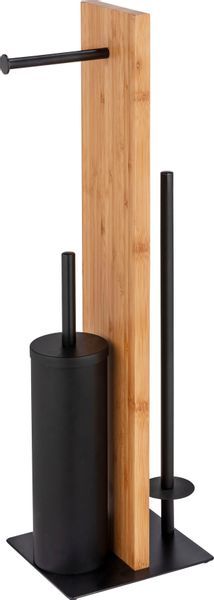 WENKO WC-Garnitur "Lesina" aus Bambus  Stahl bambus, mit Silikon-Bürstenkop günstig online kaufen