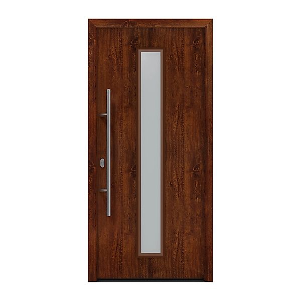 EcoStar Haustür Isopro IP 020S Dark Oak 110 cm x 210 cm DIN L günstig online kaufen