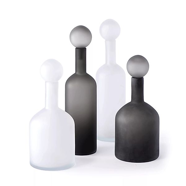 pols potten - Bubbles & Bottles Karaffe 4er Set matt - schwarz günstig online kaufen