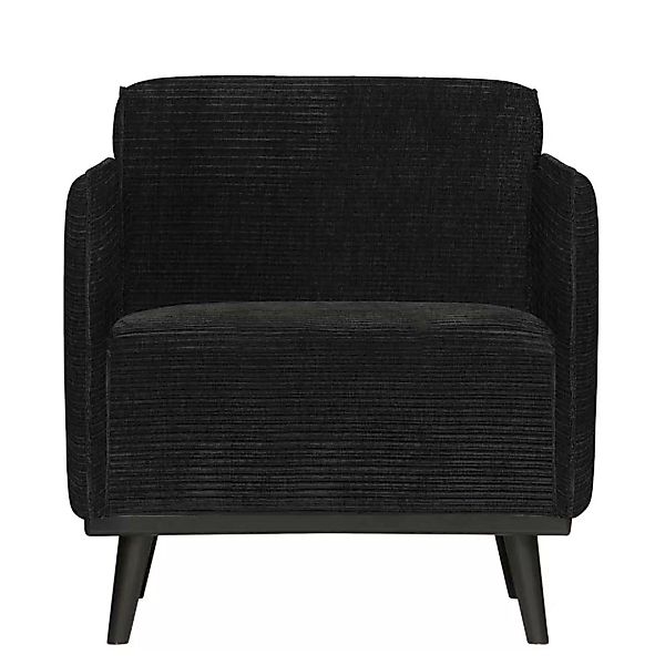 Lounge Sessel in Dunkelgrau und Schwarz geripptem Strukturstoff günstig online kaufen