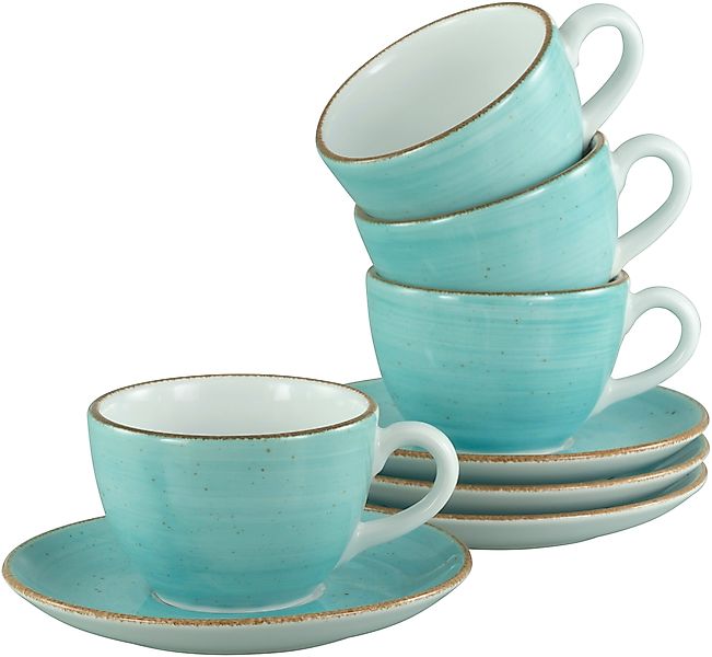 CreaTable Tasse »Vintage Nature Aqua, Kaffeetassen-Set, 8-tlg.«, (Set, 8 tl günstig online kaufen