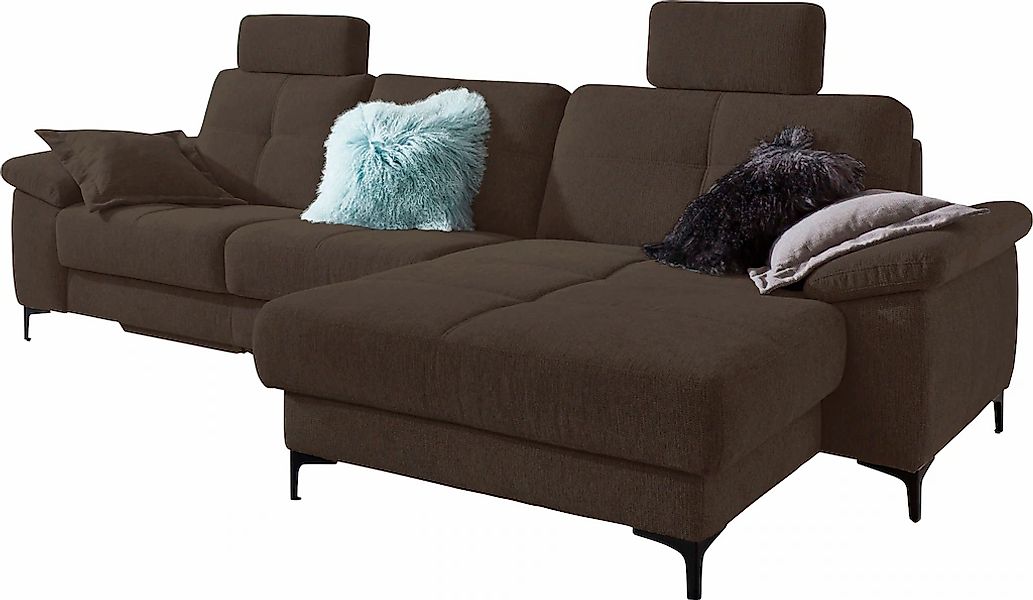 3C Carina Ecksofa "Burnaby bequem und modern, L-Form" 2 Kopfstützen, option günstig online kaufen