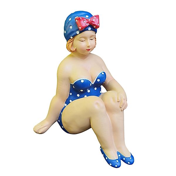 Aspinaworld Gartenfigur Sitzende blaue Badenixe Figur günstig online kaufen