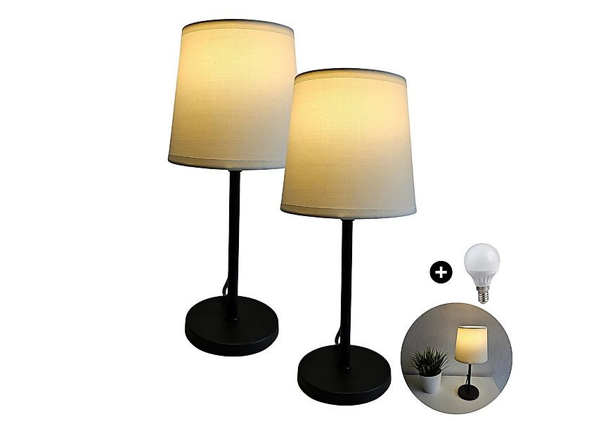 Lichthandel Hoch LED Tischleuchte Nachttischlampe 2er Set Nachttischleuchte günstig online kaufen