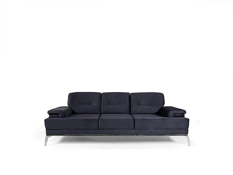 Xlmoebel 3-Sitzer Blau Stoffsofa mit Design für drei Personen - Sofa mit Po günstig online kaufen