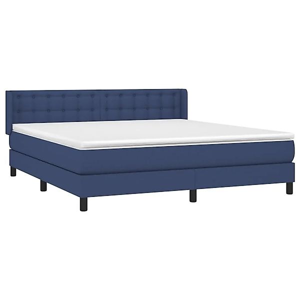 vidaXL Boxspringbett mit Matratze Blau 160x200 cm Stoff 3130047 günstig online kaufen