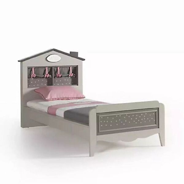 JVmoebel Bett Mädchenbett Bett 100 cm Holzmöbel Kinderbett Holz Grau Modern günstig online kaufen