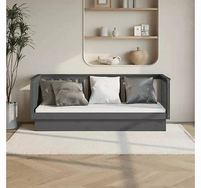 furnicato Bett Tagesbett Grau 90x190 cm Massivholz Kiefer günstig online kaufen