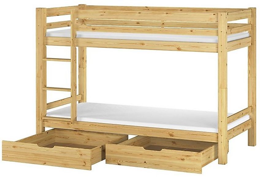 ERST-HOLZ Etagenbett Stockbett 90 x 200 Kiefer mit Rollrost Matratzen und B günstig online kaufen