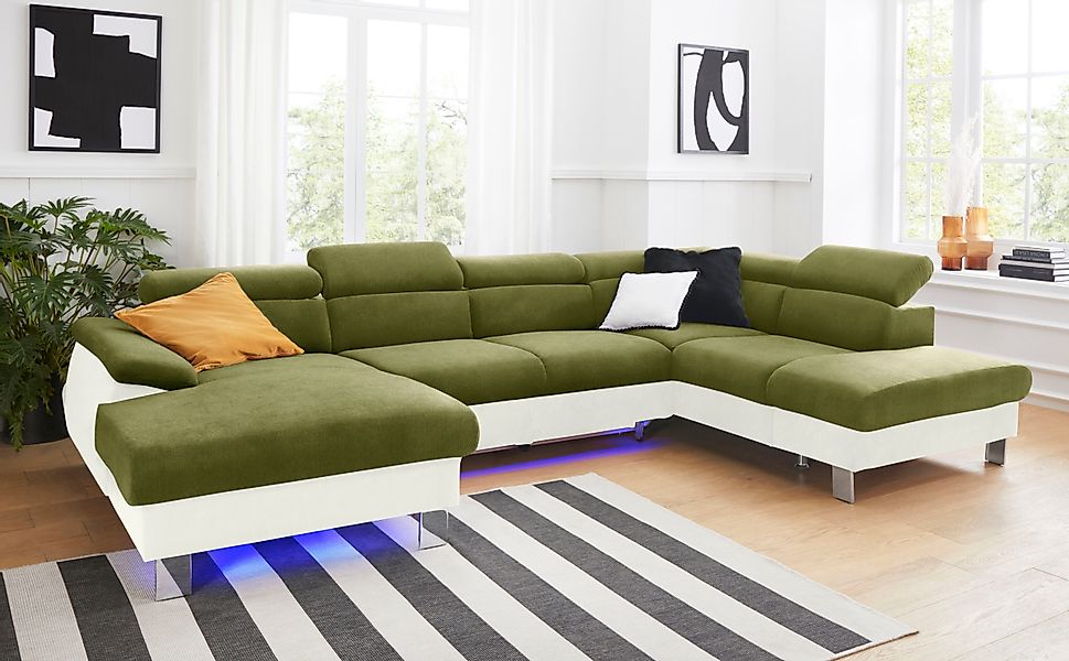 COTTA Wohnlandschaft "Komaris U-Form, B: 320 cm" mit Kopfteilverstellung, o günstig online kaufen