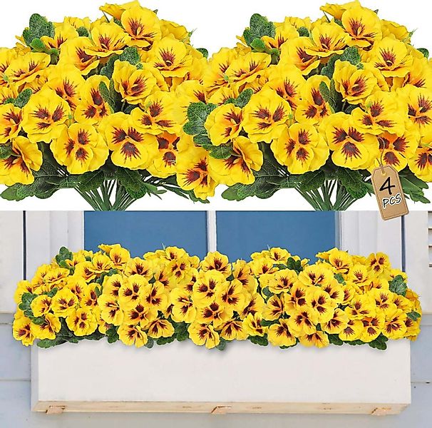 Kunstblumenstrauß 4 Bündel Künstliche Blumen Geranie Blumen Dekoration Faux günstig online kaufen