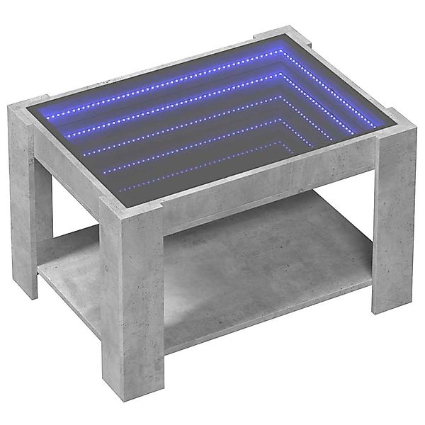 vidaXL LED-Couchtisch Betongrau 73x53x45 cm Holzwerkstoff 847549 günstig online kaufen